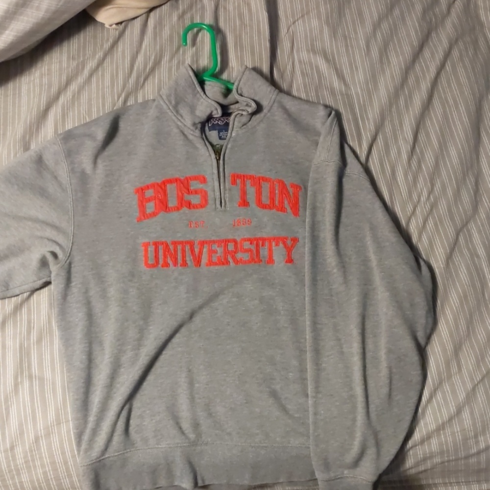 Boston University quarter zip sweater